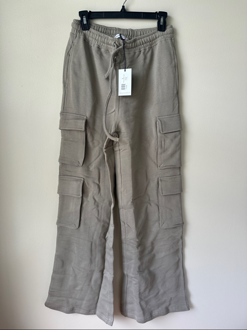 WeWoreWhat women’s  Cargo Pants in Taupe - Drawstring Utility Style - size Sm